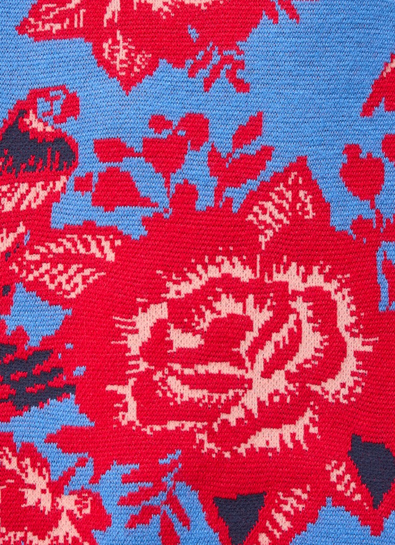 Farm Rio  Fijngebreid vest met bloemenprint en opengewerkt detail