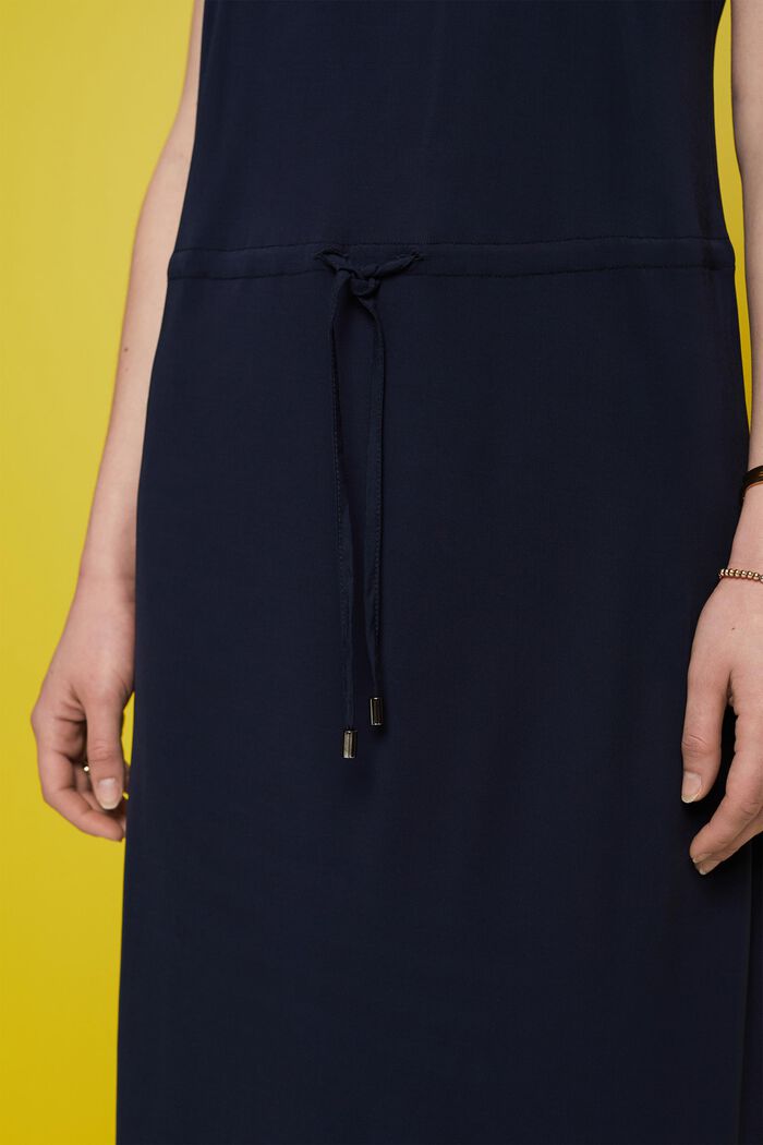 Crêpe-Midikleid mit Tunnelzug