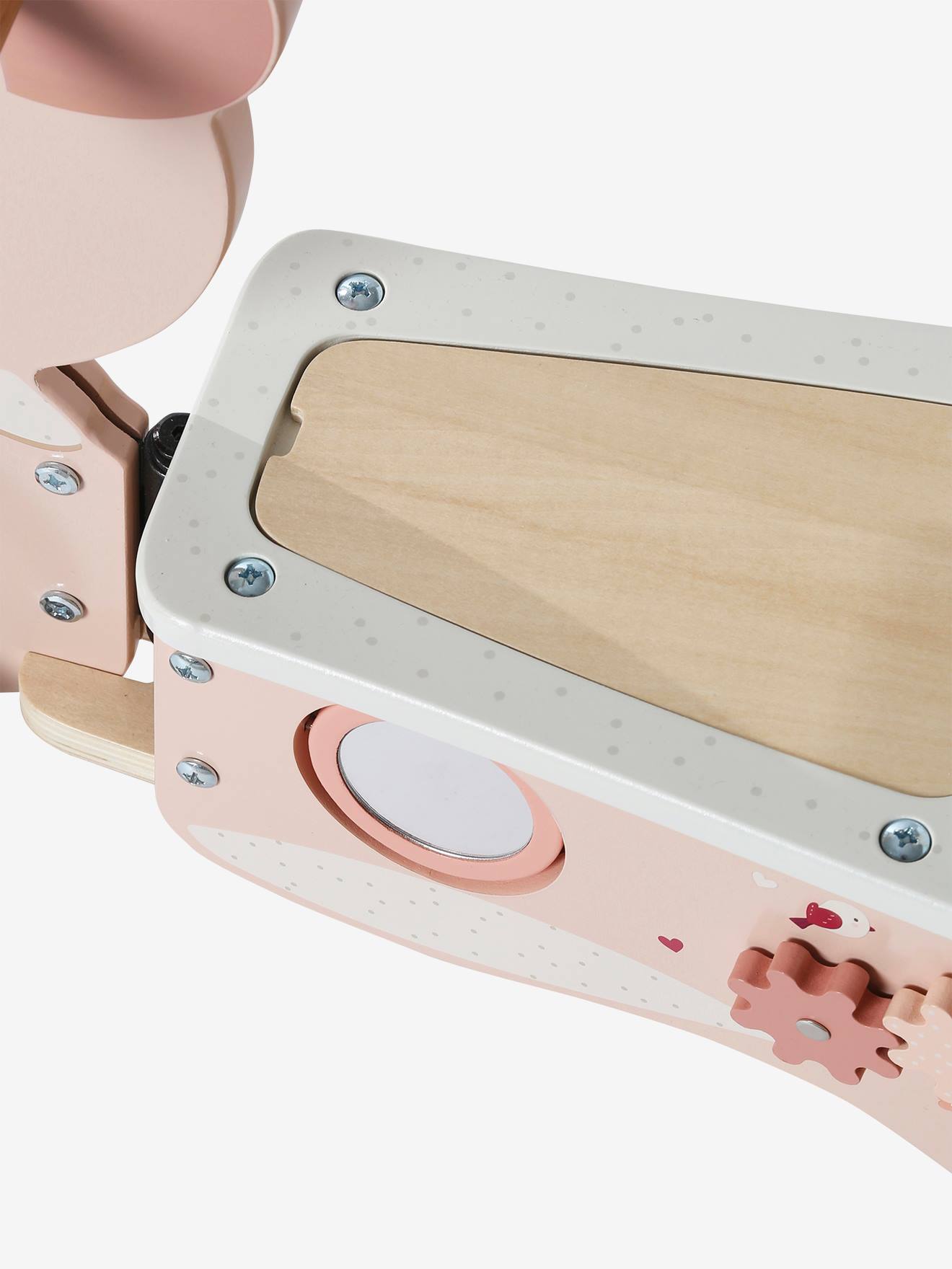 Vertbaudet Baby 2-in-1-Rutschfahrzeug/Lauflernwagen, Holz FSC - rosa