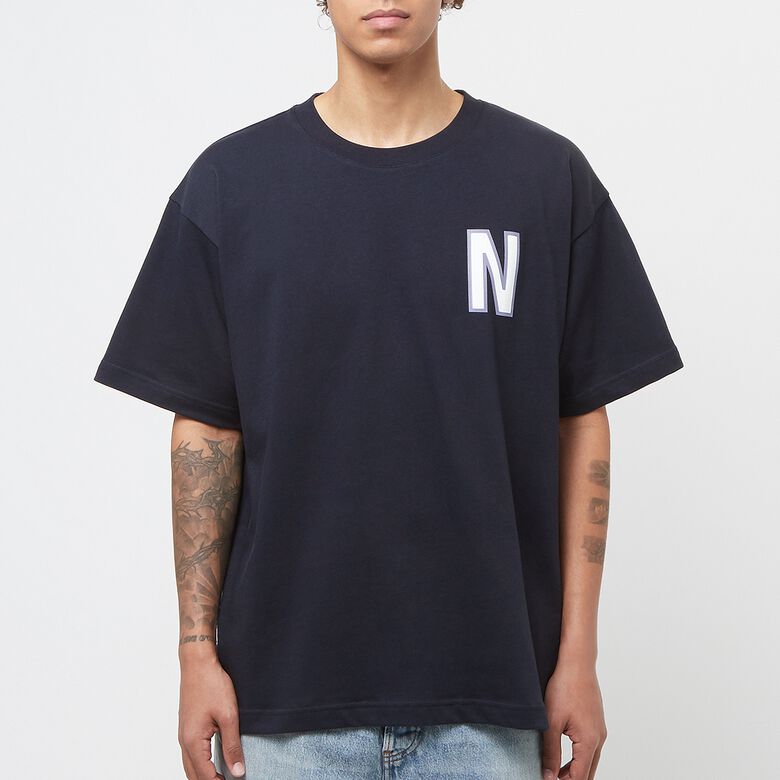 Norse Projects Simon Loose Organic Heavy Jersey Large N T-Shirt dark navy