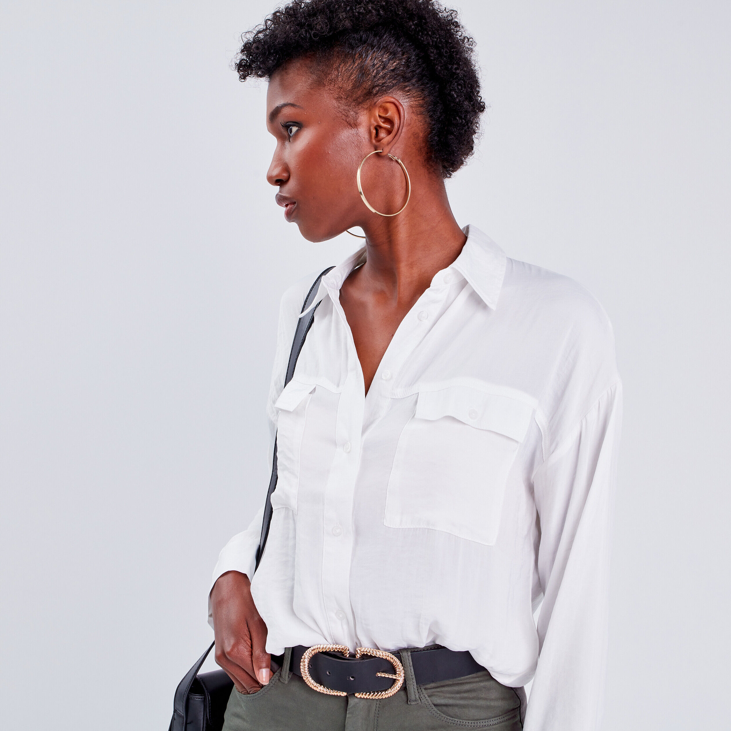 Chemise manches longues ecru femme | Cache Cache