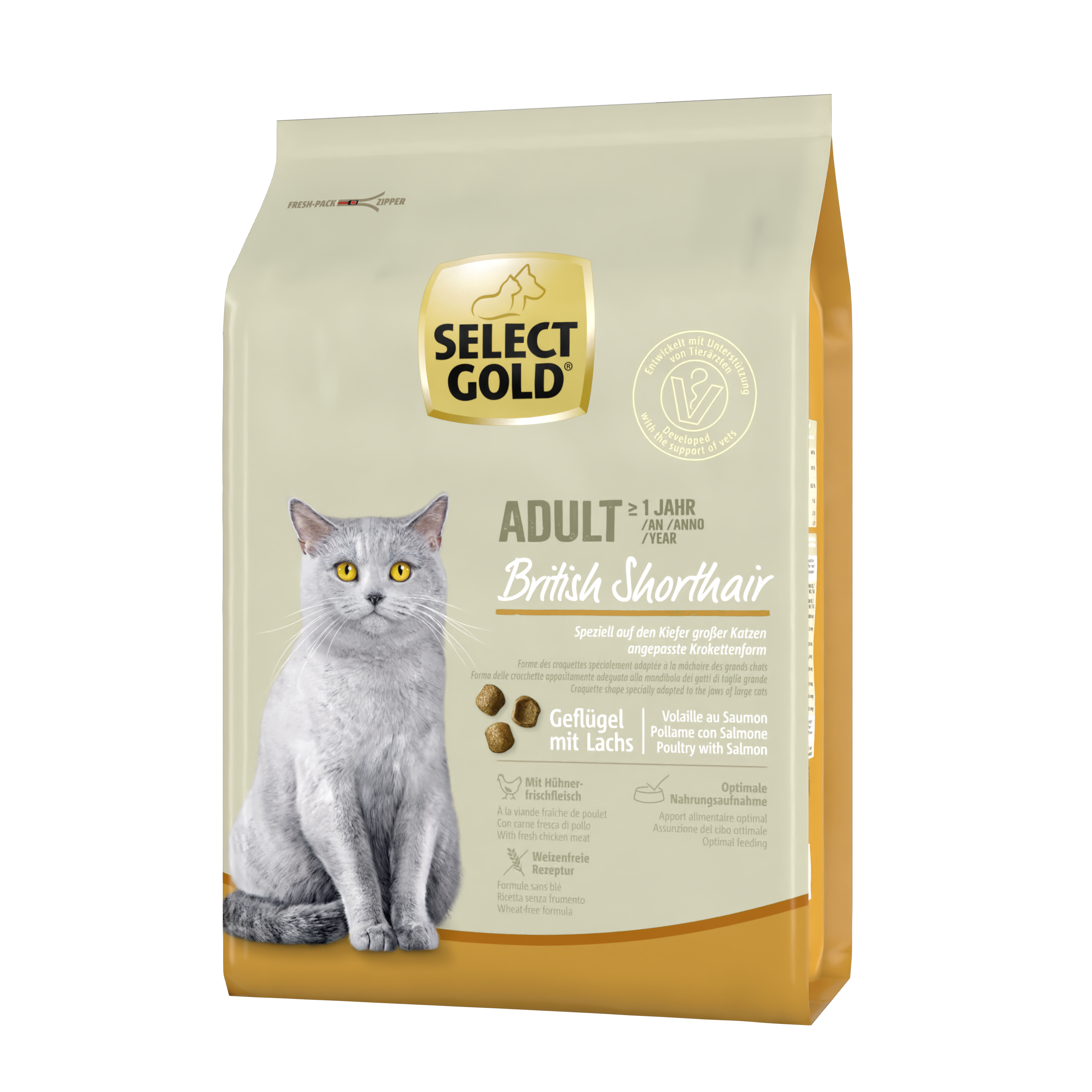 SELECT GOLD Trockenfutter SELECT GOLD British Shorthair Adult Geflügel & Lachs 2,5 kg