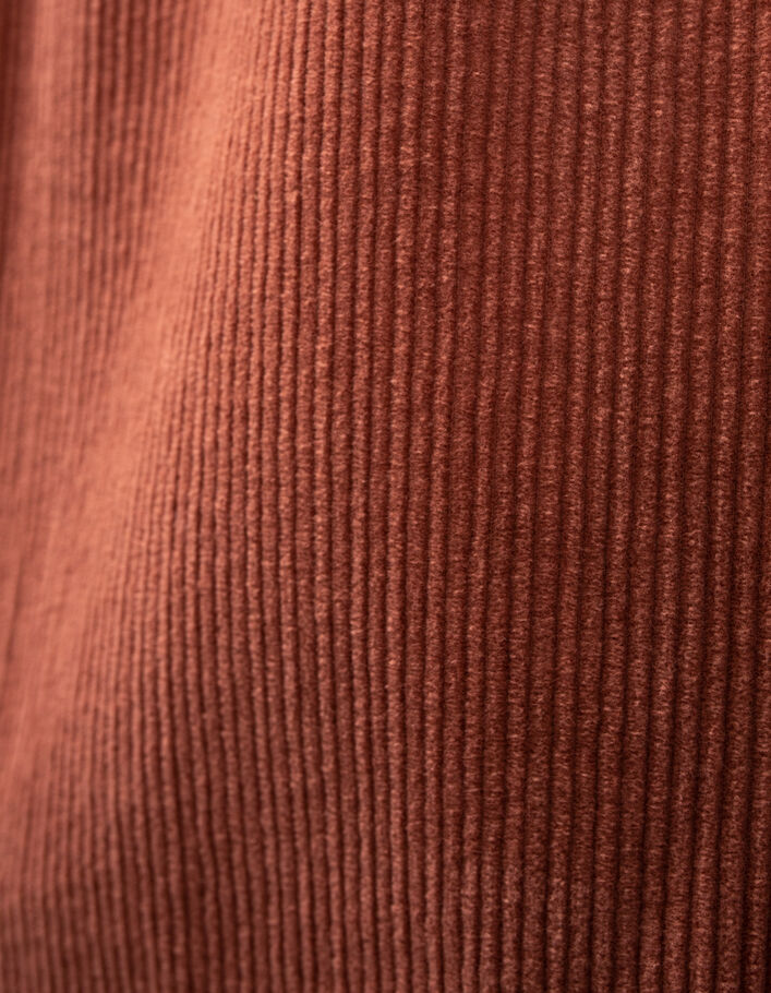 Pantalon large rose cuivré en velours côtelé fille