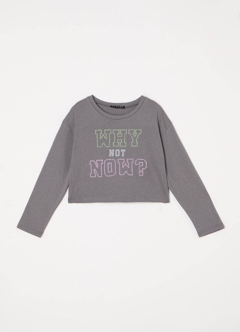 Top cropped Sisley Young com strass