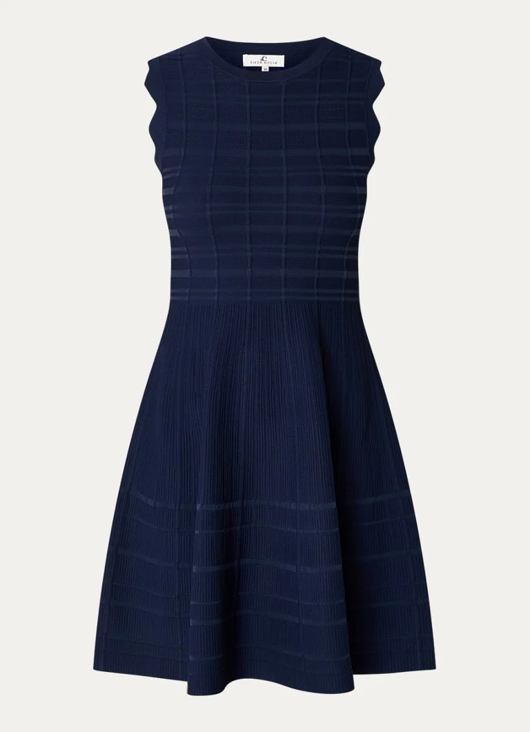 Rochie scurtă texturată cu guler rotund Fifth House Celia
