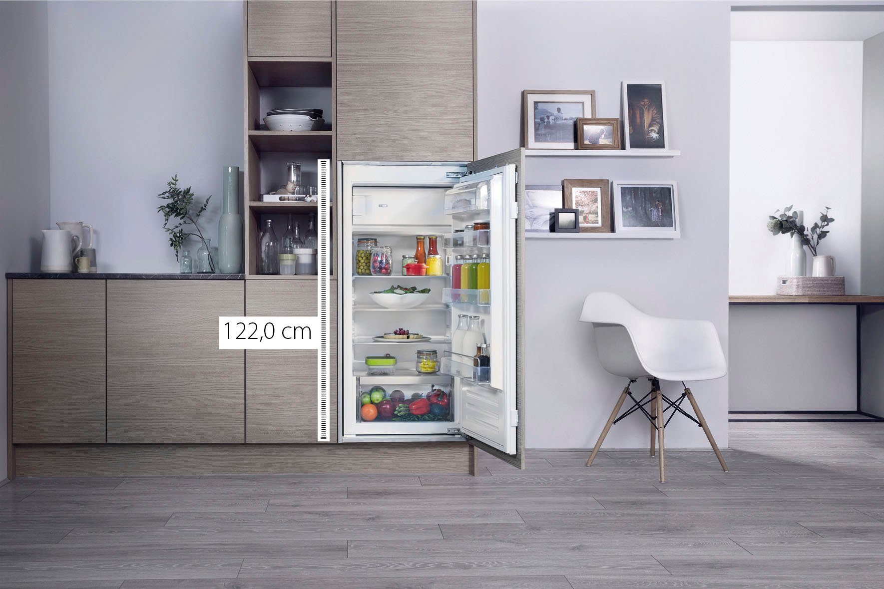 BAUKNECHT Einbaukühlschrank KSI 12GF2, 122 cm hoch, 56 cm breit