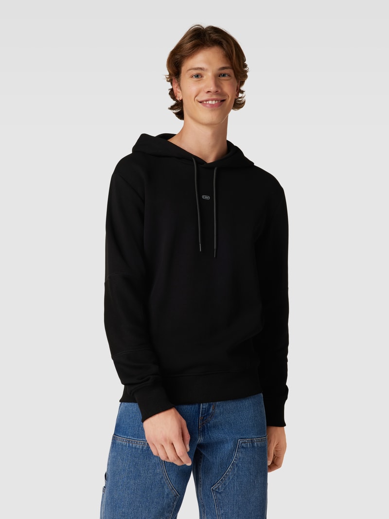 Hoodie mit Logo-Stitching Modell 'Moto' in schwarz