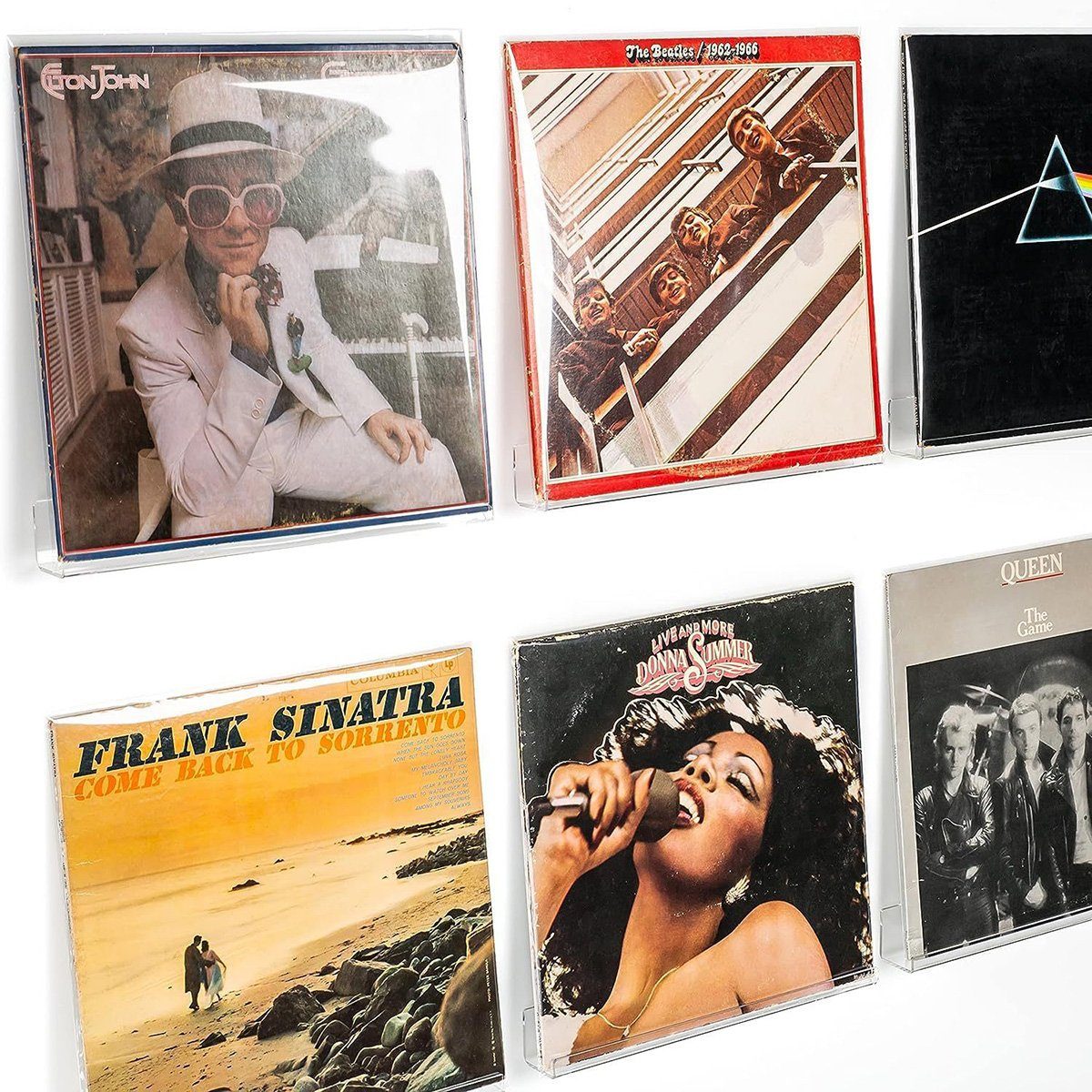 flowgoer CD-Regal 6-teiliges Set Acrylplatten-Wandhalterung für Schallplatten, Stilvolles dekoratives Werkzeug zur Sammlung und Präsentation
