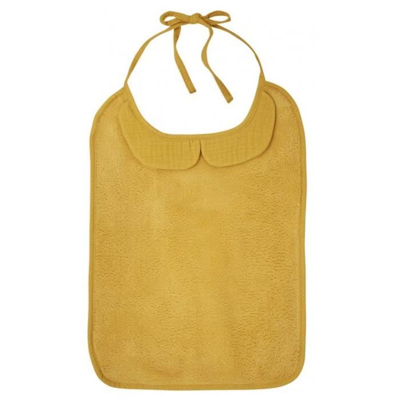 Grand bavoir bébé en bambou jaune