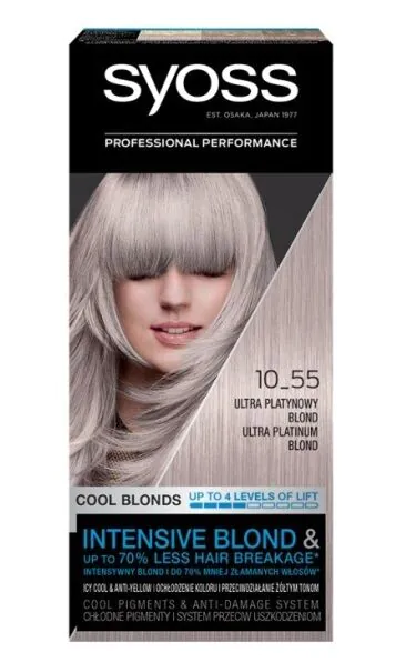 SYOSS spalva 10-55 ultrapopielinė blondinė