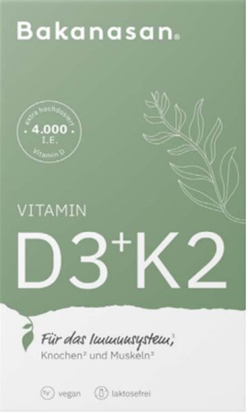Bakanasan D3 + K2 Kapseln Nahrungsergänzungsmittel