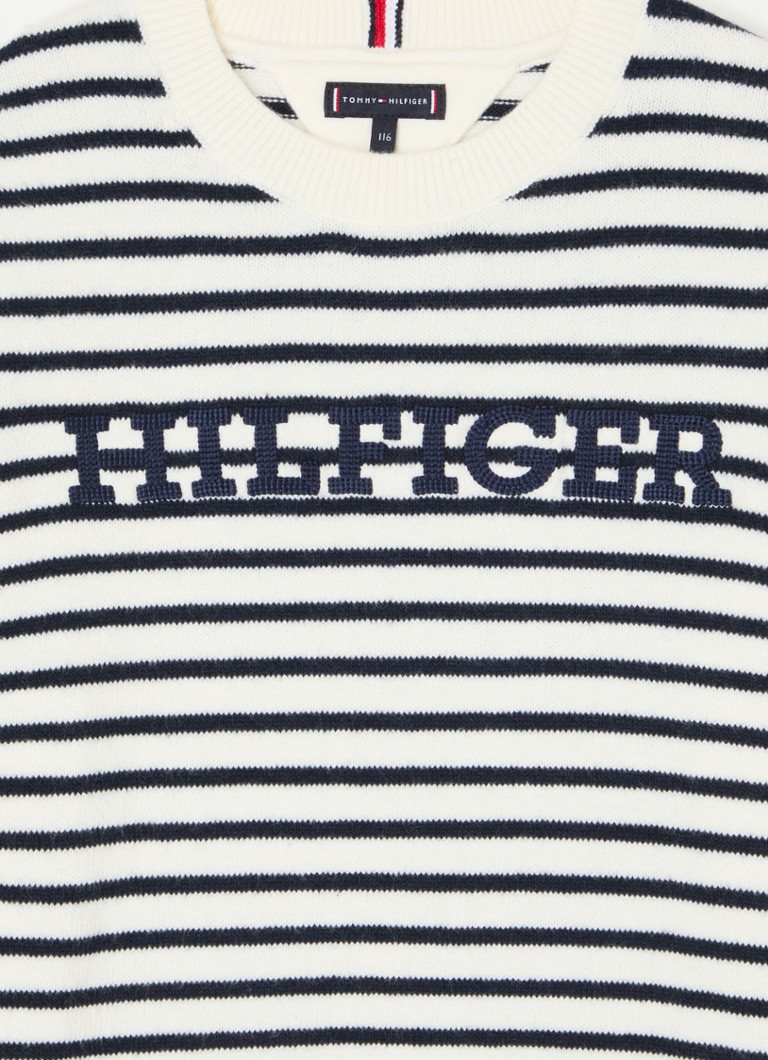 Pulover Tommy Hilfiger tricotat fin cu logo brodat.