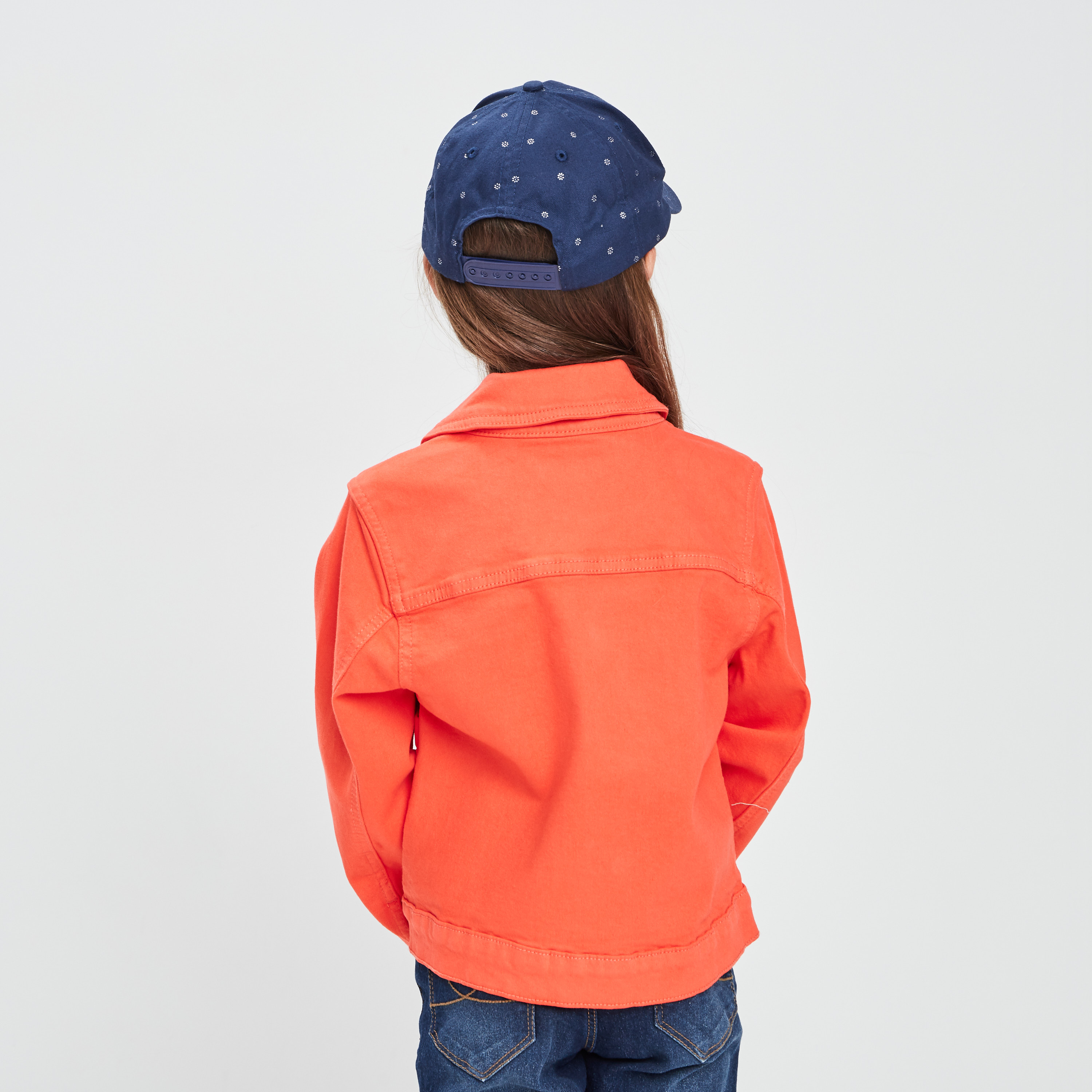Veste droite boutonnée rouge corail fille | La Halle