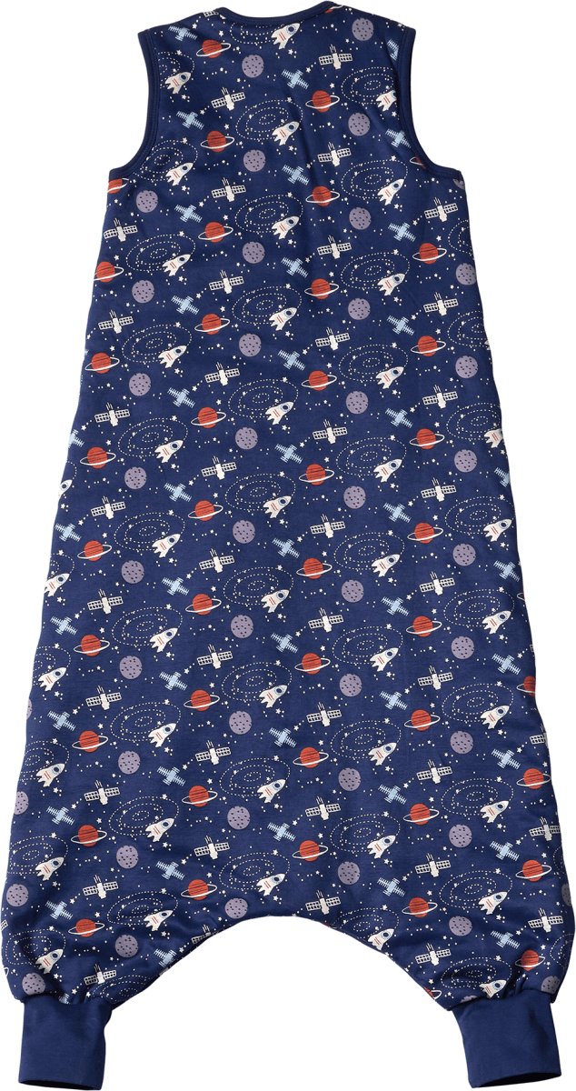 Schlafsack mit Beinen 2 TOG, mit Weltraum-Muster, blau, 100 cm, 1 St