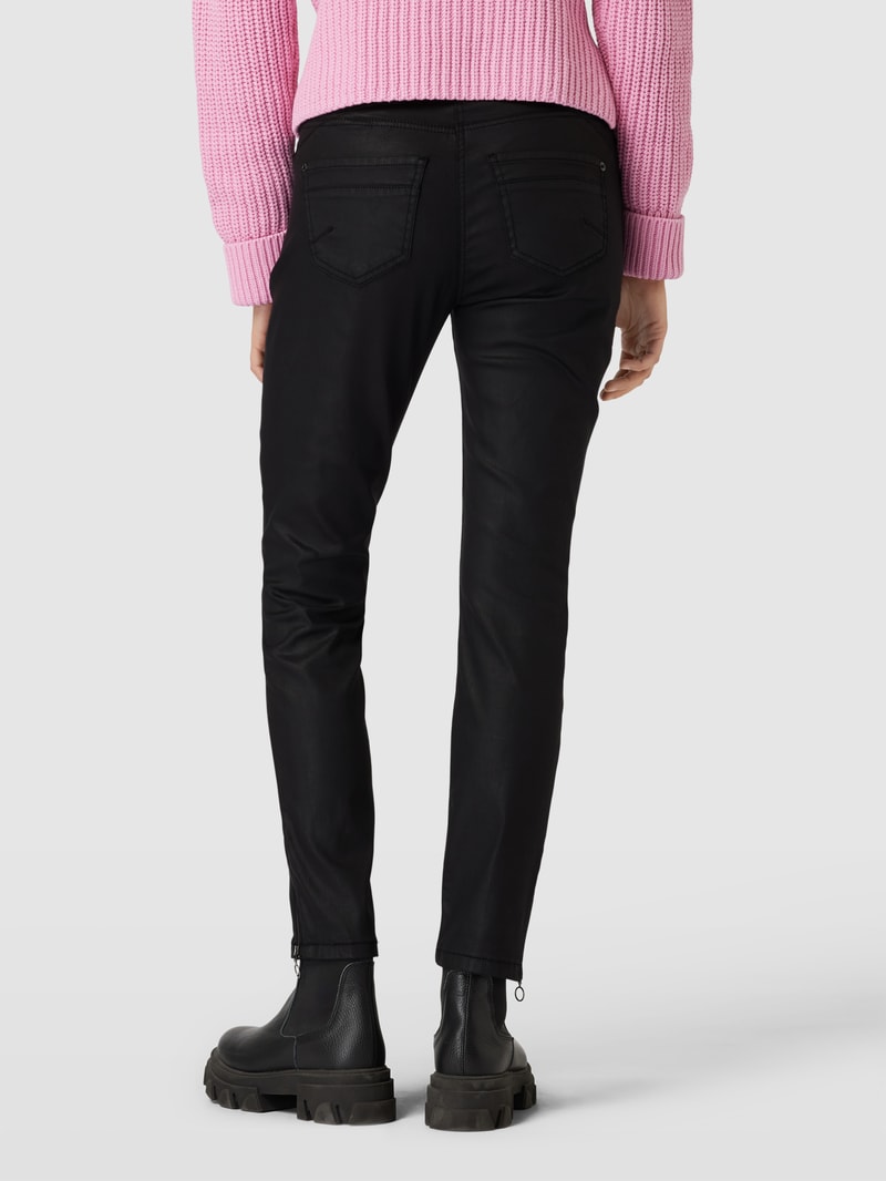 Slim Fit Lederhose mit Gesäßtaschen Modell 'RICH' in schwarz