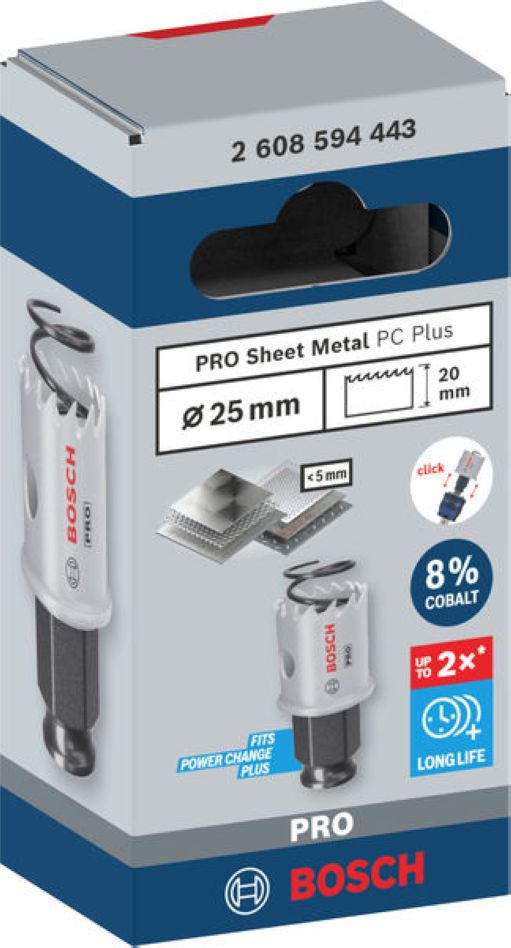 Scie cloche Bosch Blue Accessories 2608594443 PRO pour tôles PC Plus, 25 mm