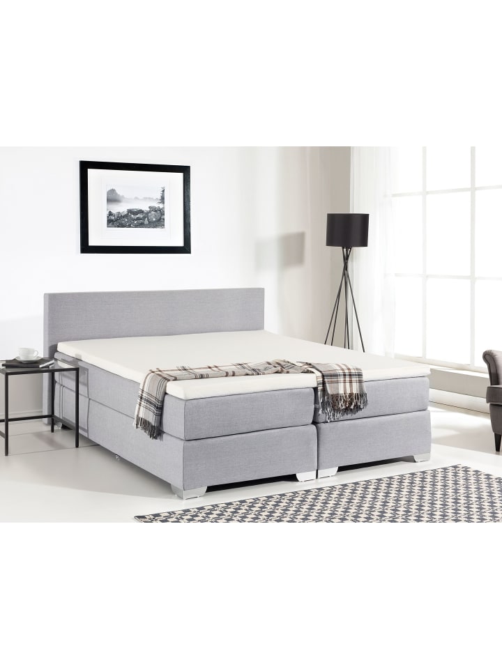 Beliani Doppelbett PRESIDENT in Grau/Silber - (W) 190 x (H) 90 x (L) 210 cm günstig kaufen onesize