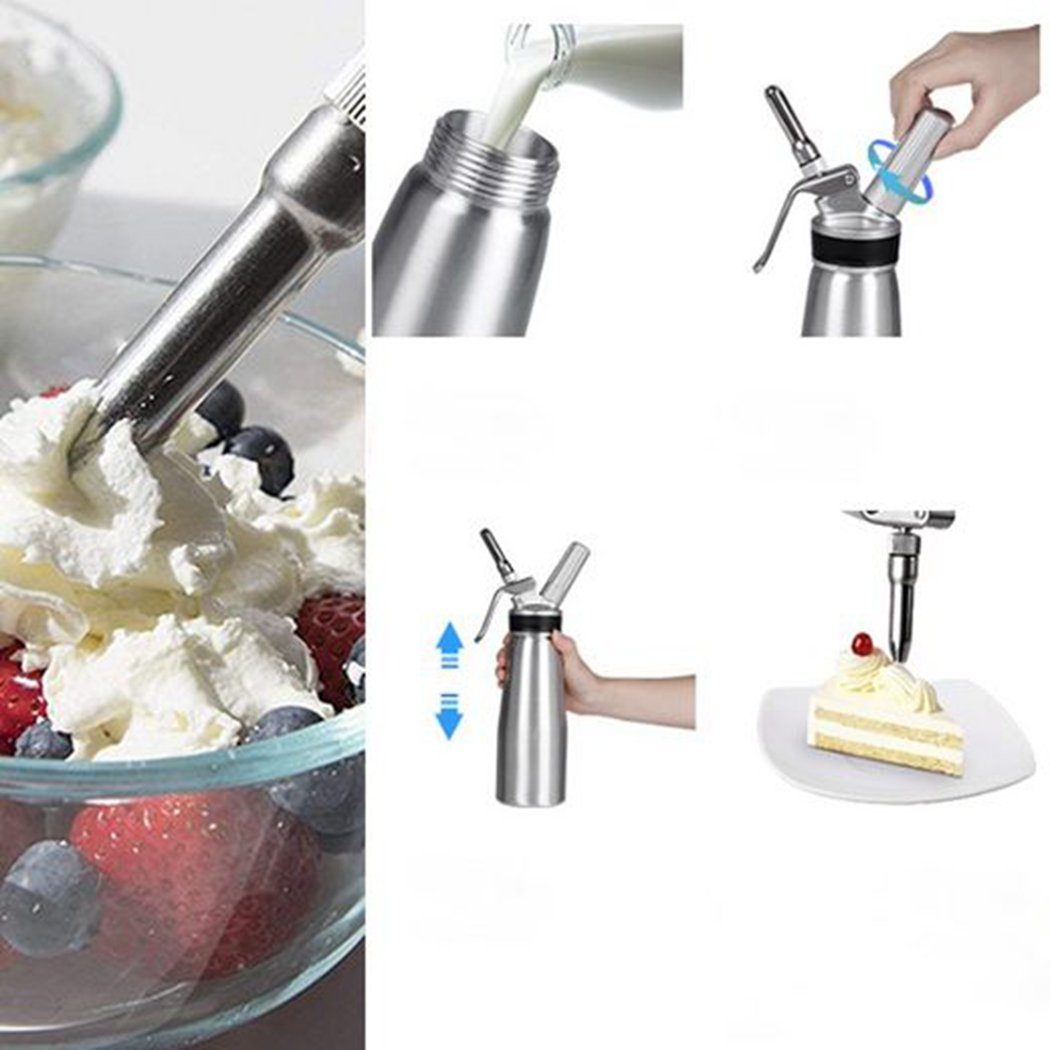 TUABUR Milchaufschäumer Cremepistolenschäumer, Kuchenschaumpistole, Cremeflasche