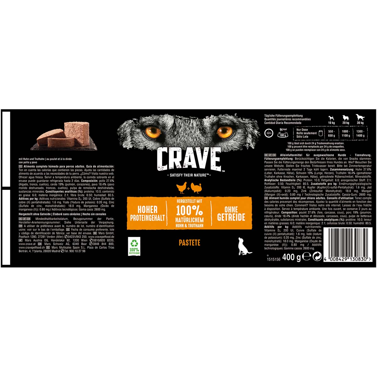 CRAVE Adult Pastete Multipack 6x400g günstig kaufen bei ZooRoyal