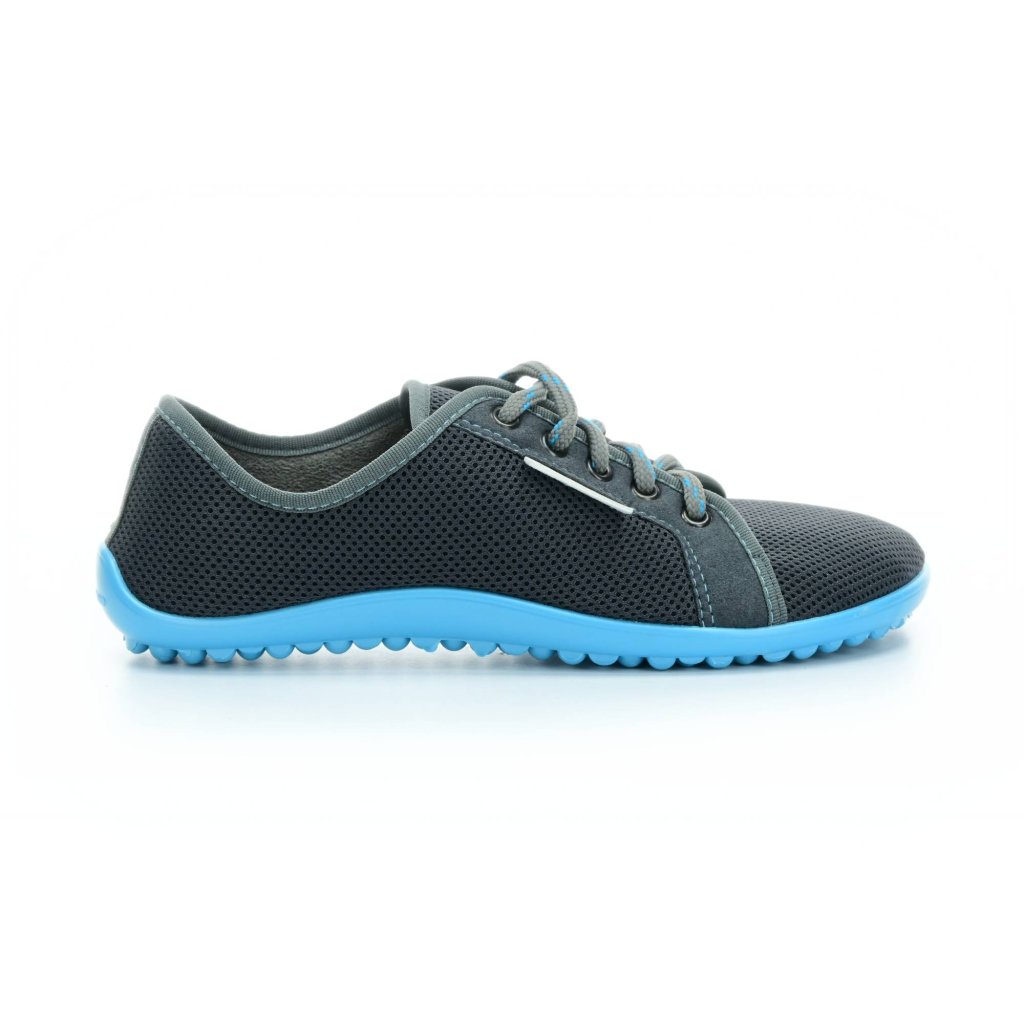 Leguano Aktiv anthrazit, blaue Sohle sportliche Barfußschuhe