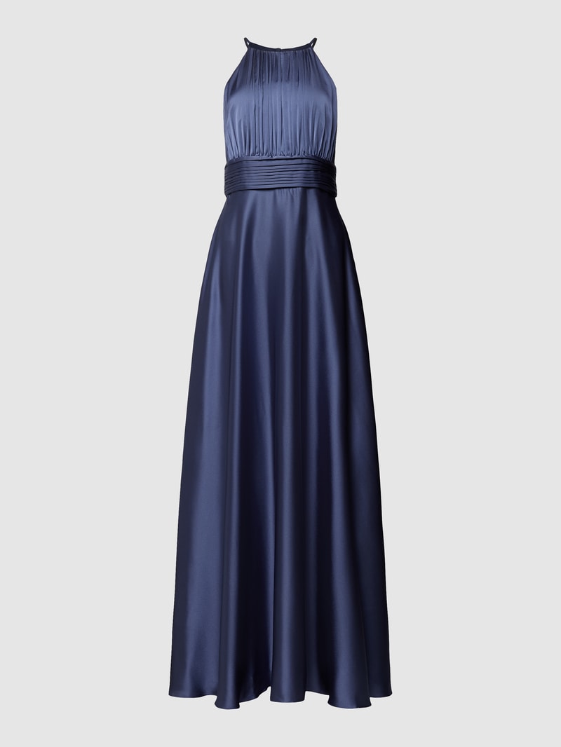 Abendkleid mit Plisseefalten in rauchblau