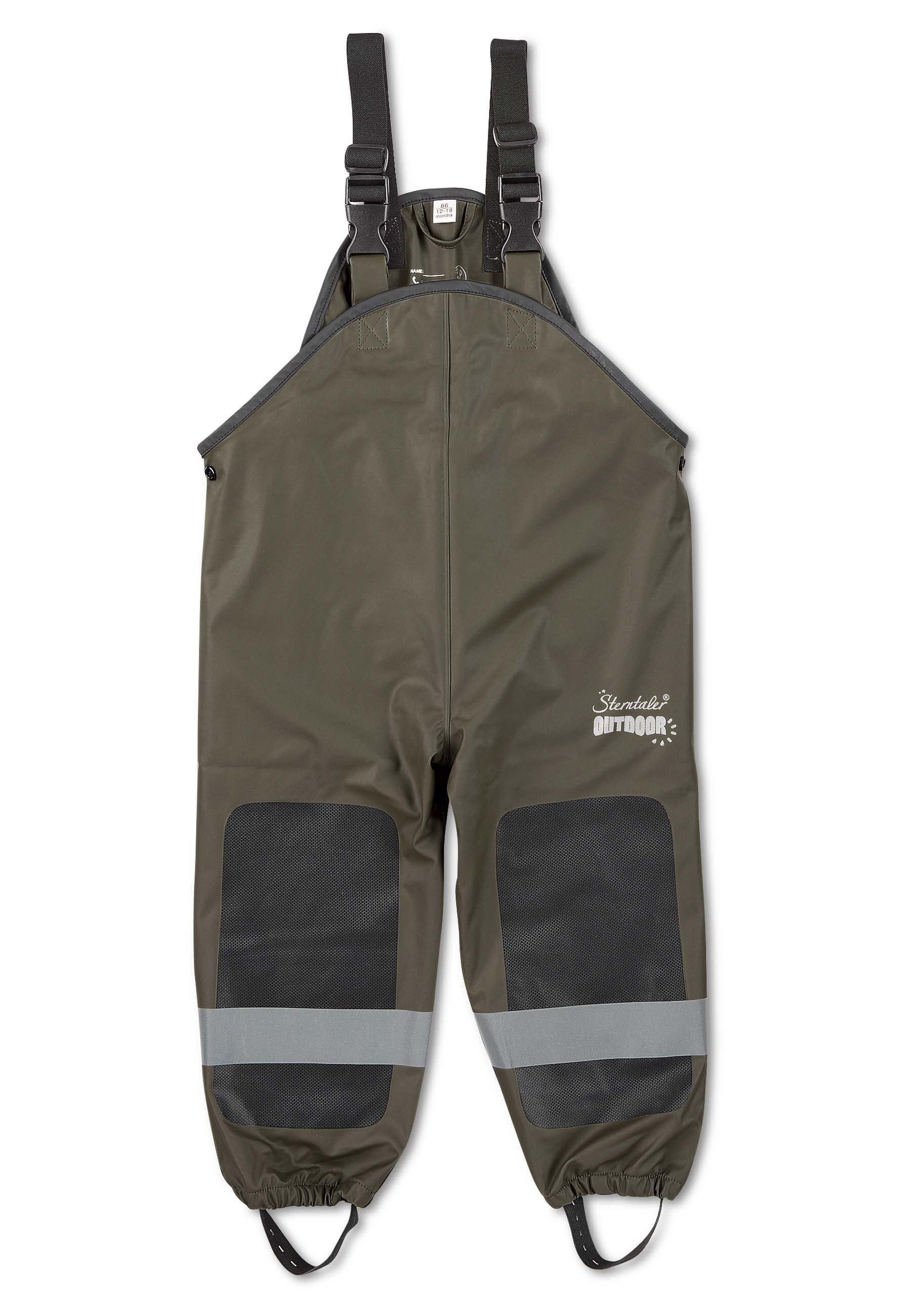 Funktions-Regenhose mit Trägern und Reflektoren