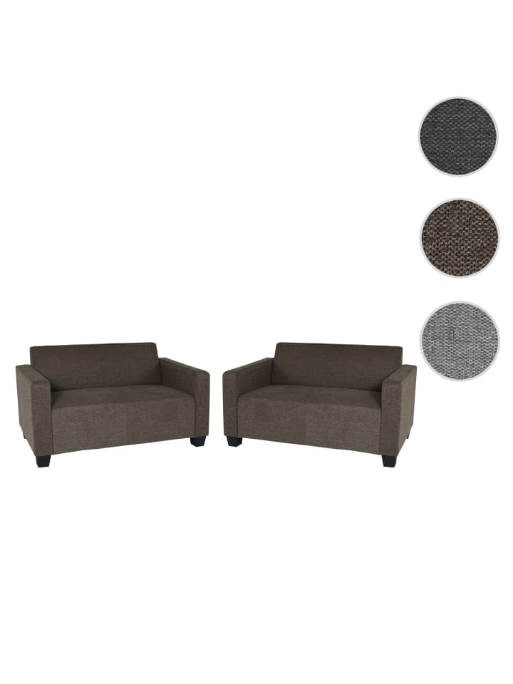 MCW Sofa-Garnitur 2x 2er Sofa Moncalieri, Braun günstig kaufen onesize