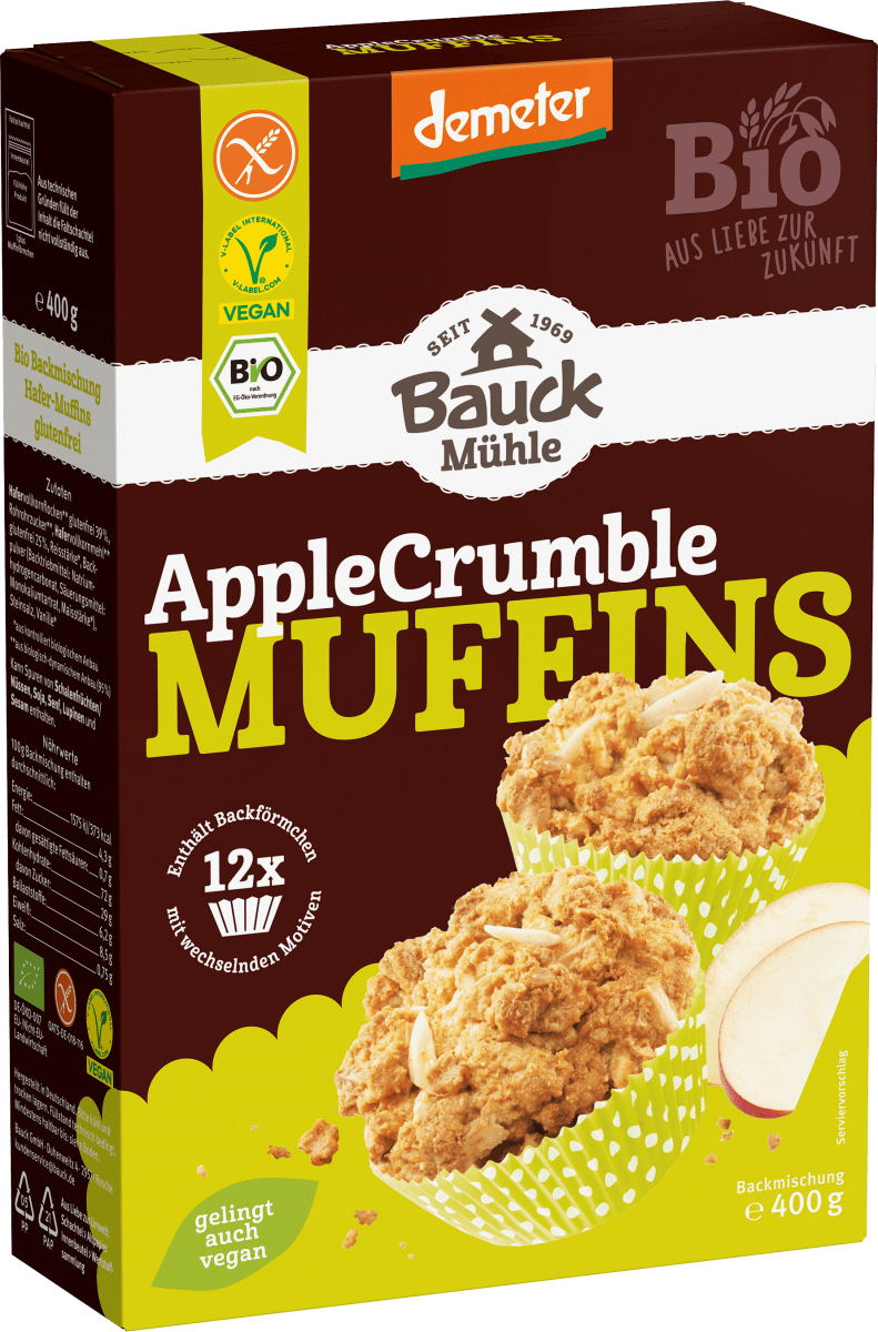Backmischung AppleCrumble Muffins, glutenfrei, 400 g