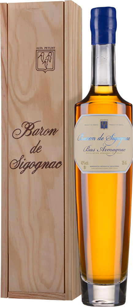 Baron de Sigognac Armagnac 0,35 Liter 1963 in Holzkiste