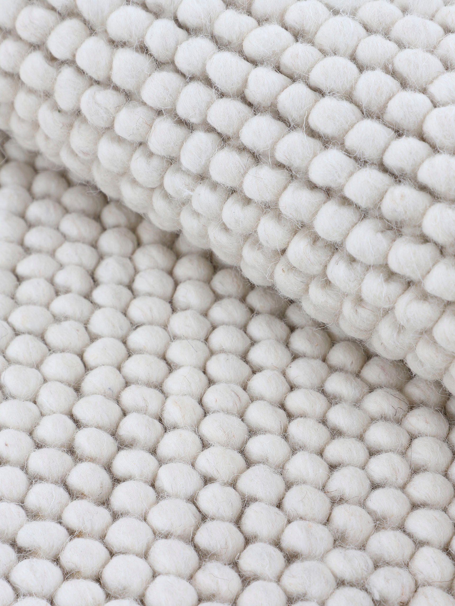 Teppich Calo, carpetfine, rechteckig, Höhe: 16 mm, Handweb Teppich, Uni Farben, meliert, handgewebt, 70% Wolle