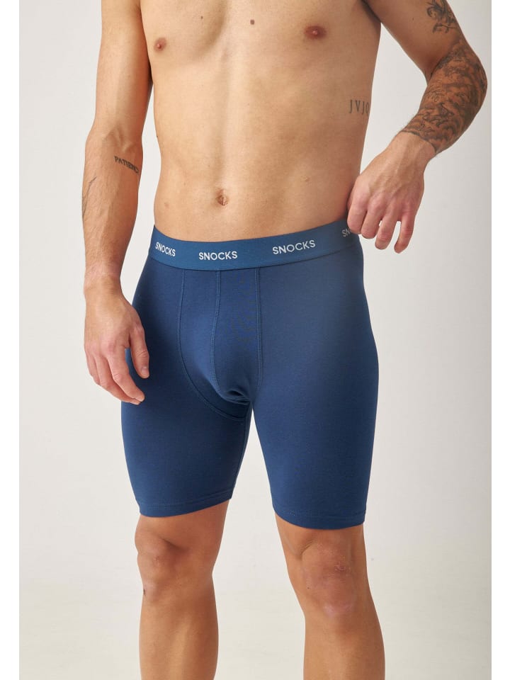 SNOCKS Lange Boxershorts 6 Stück in Blau (Streifen) günstig kaufen