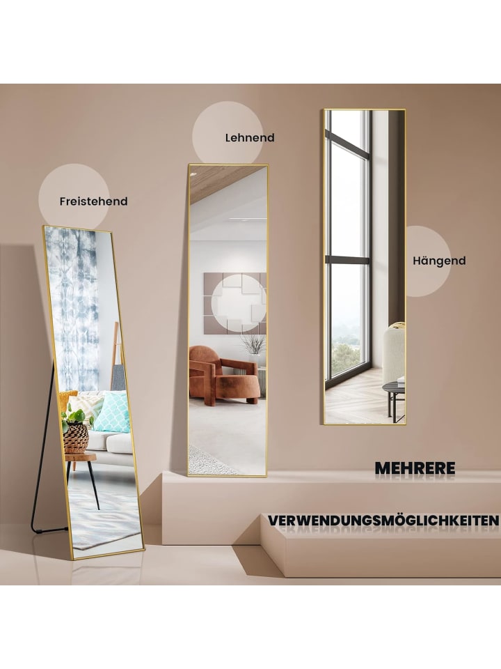 COSTWAY Ganzkörperspiegel 160x40cm in Gold günstig kaufen onesize