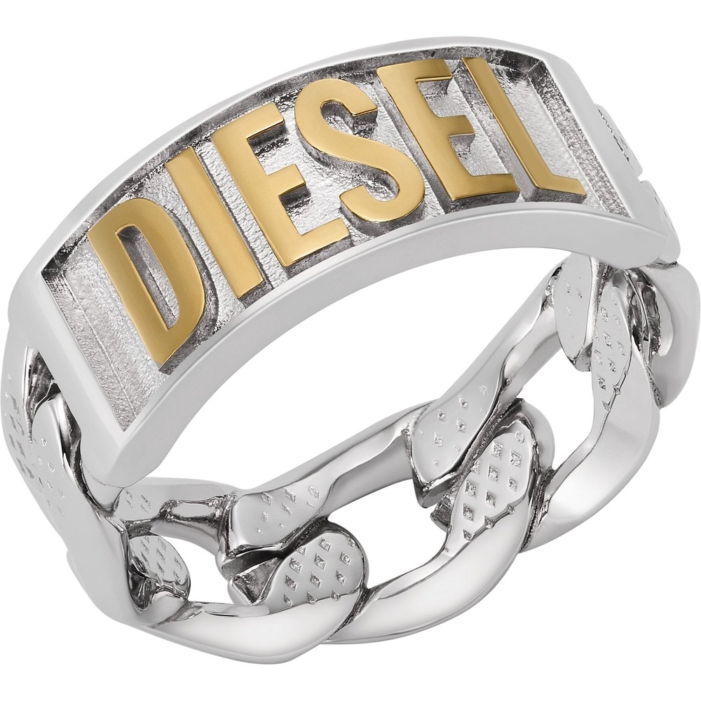 Diesel Bague pour hommes Acier inoxydable bicolore Bague
