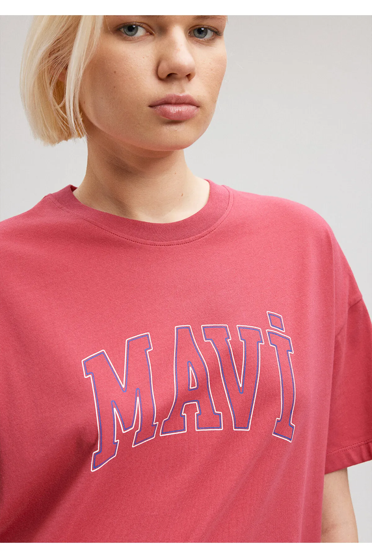 Mavi  Rosafarbenes T-Shirt mit Logo-Print, reguläre Passform / normaler Schnitt 1611193-70931