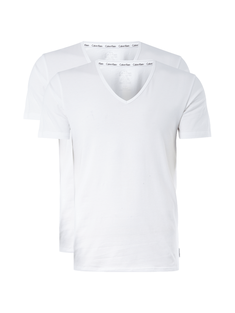 T-Shirts mit V-Ausschnitt - 2er-Pack in weiß