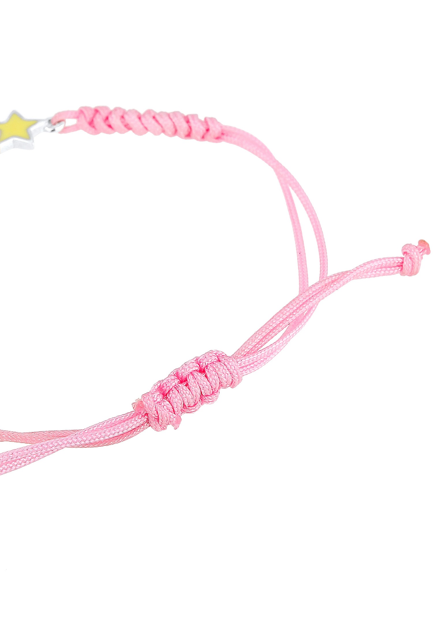 Elli søt regnbuerosa nylonarmbånd for barn (925/1000) sølv