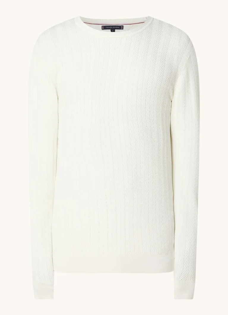 Pulover Tommy Hilfiger texturat tricotat fin