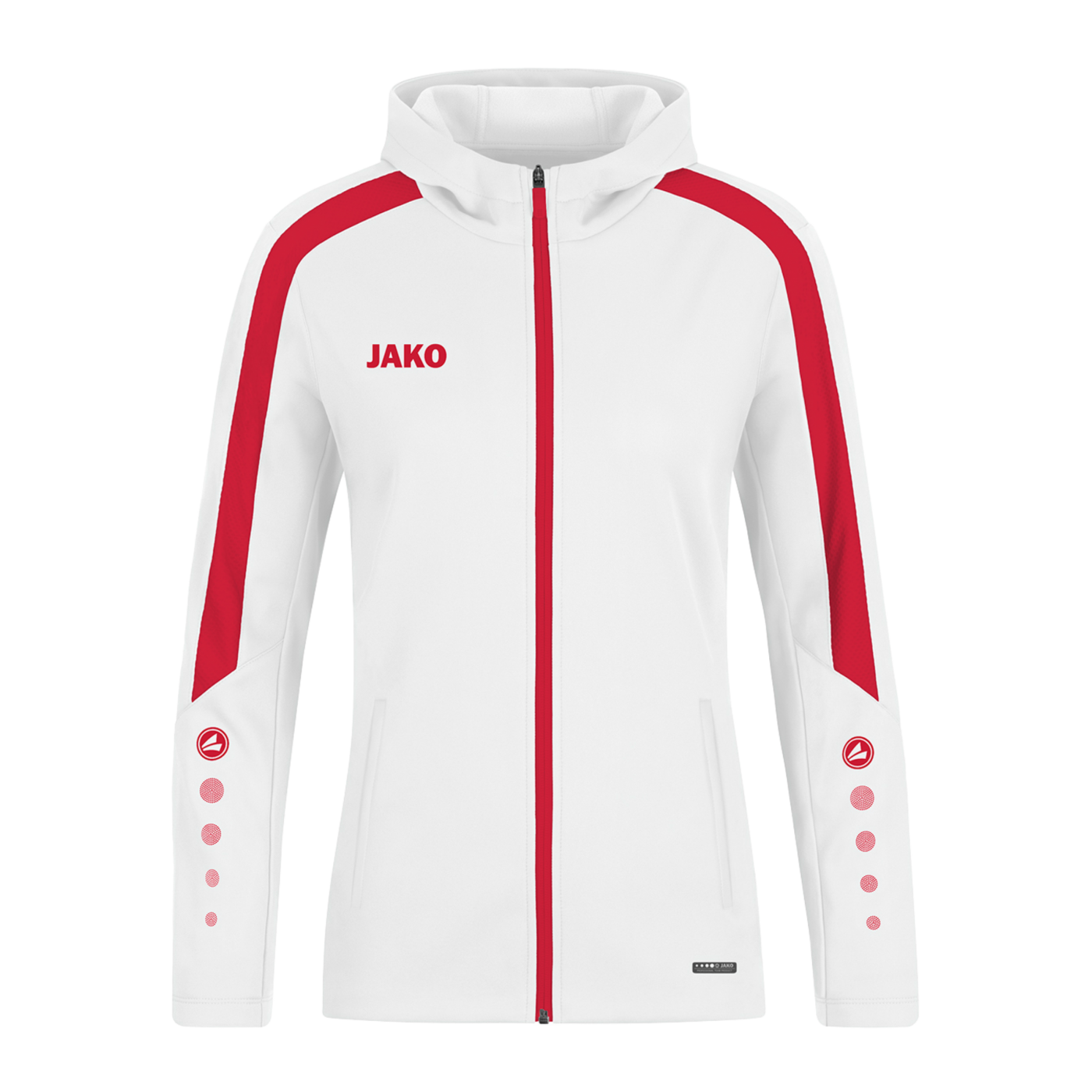 JAKO Power Kapuzenjacke Damen Weiss Rot F004
