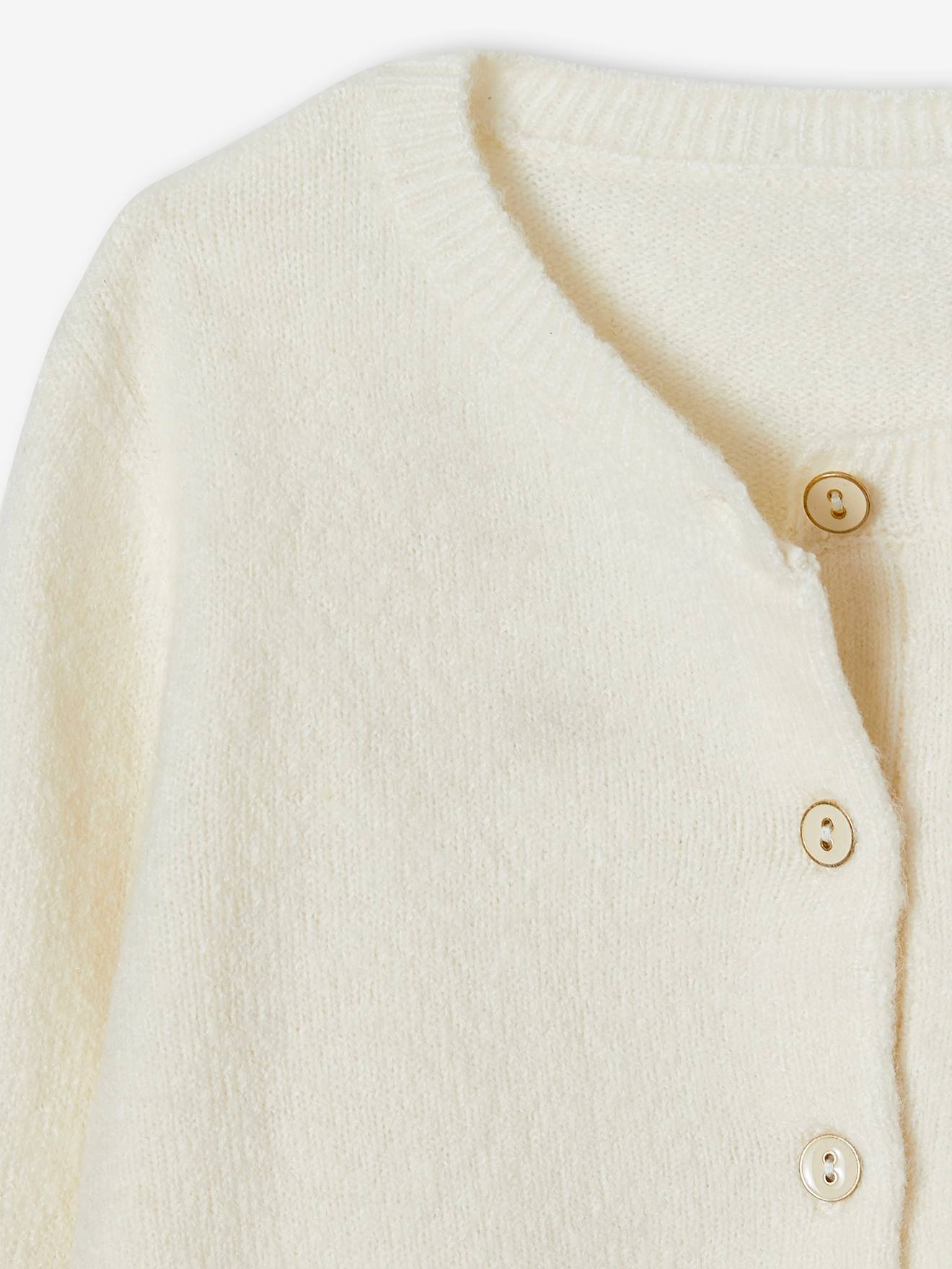 Gilet boléro fille rose poudré