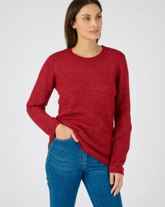 Pull maille ajourée et point fantaisie Thermolactyl