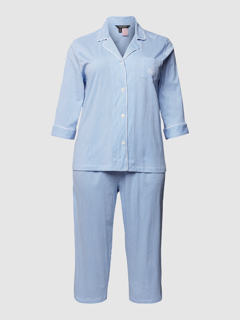 Pyjama mit Allover-Muster in blau