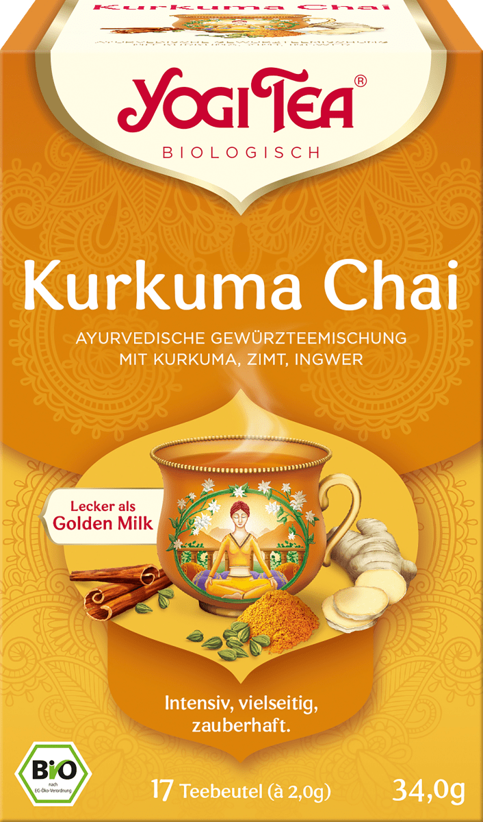 Gewürztee \Kurkuma Chai\ mit Kurkuma, Zimt, Ingwer (17 Beutel), 34 g