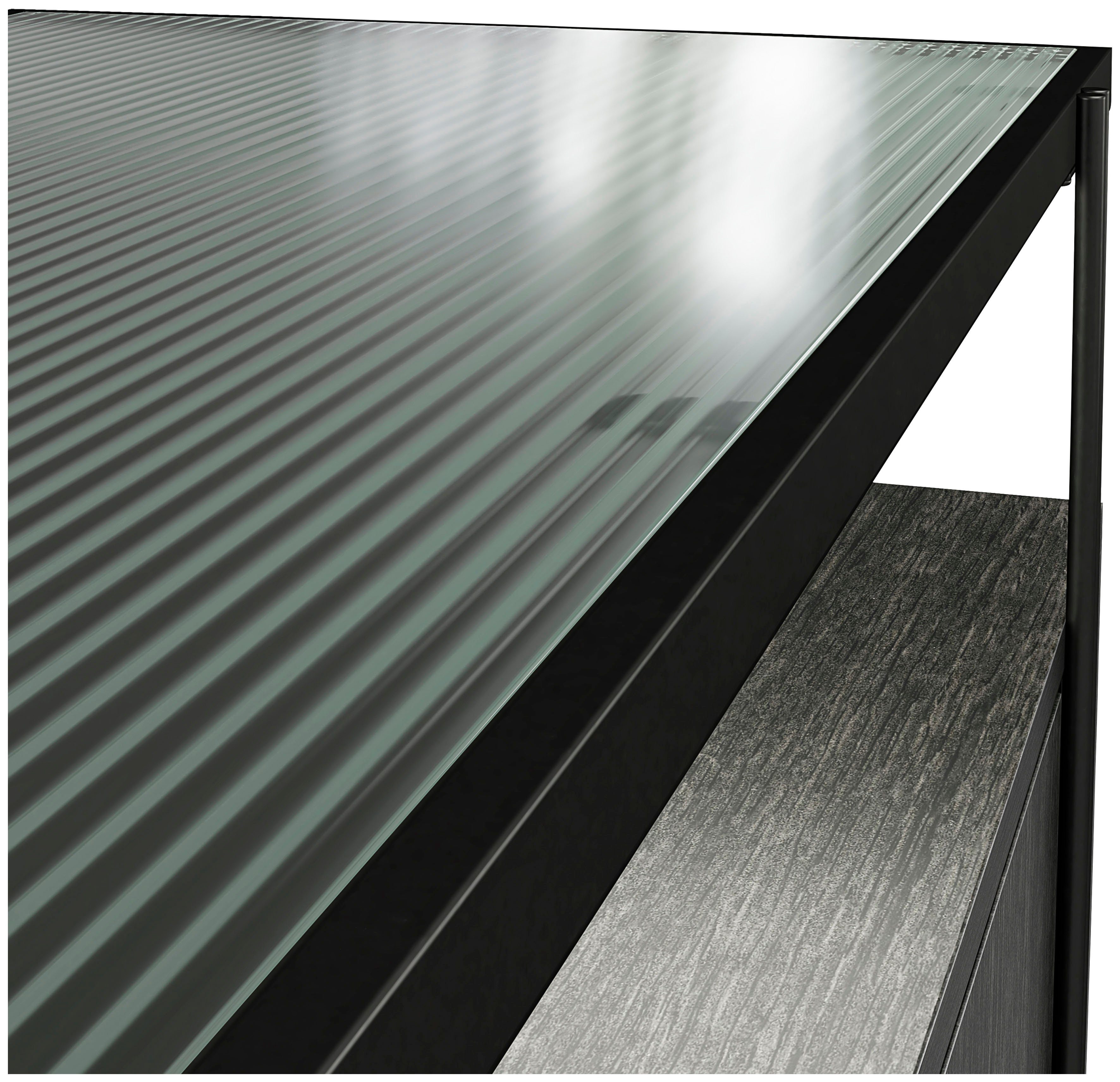 Dorel Home Barschrank Wainwright mit Oberboden aus geriffeltem Glas, Breite 91,5 cm, Höhe 92 cm