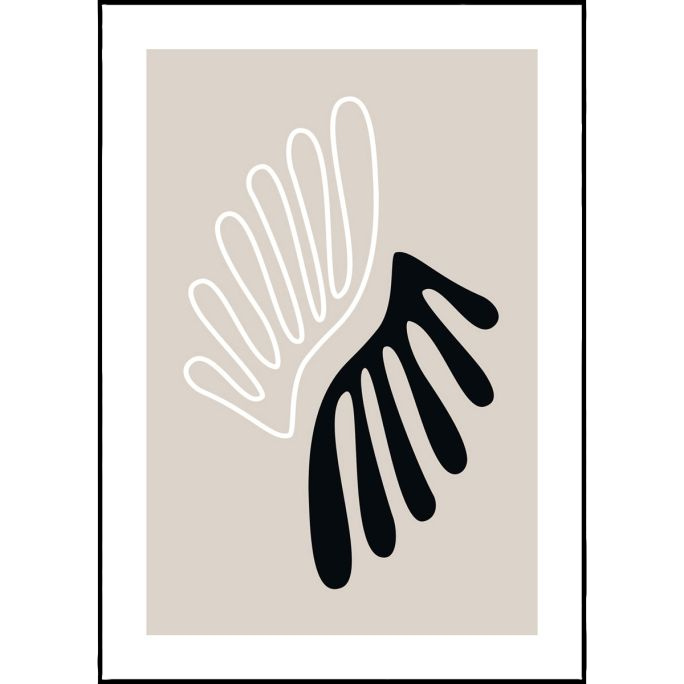 Trendhopper Posterboard Leaf Black Frame 50 x 70 cm