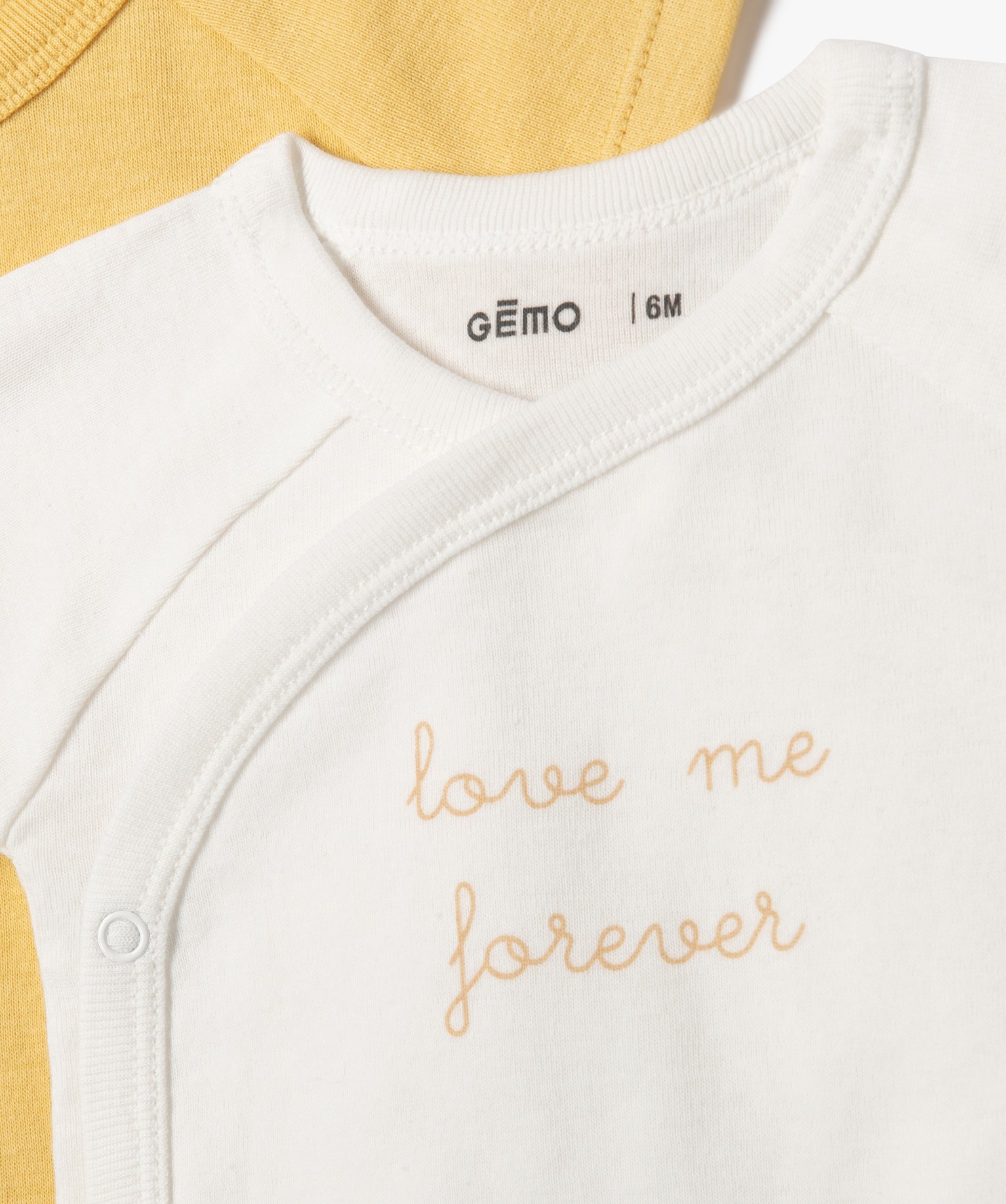Body bébé manches courtes fermeture croisée (lot de 3) jaune | GEMO