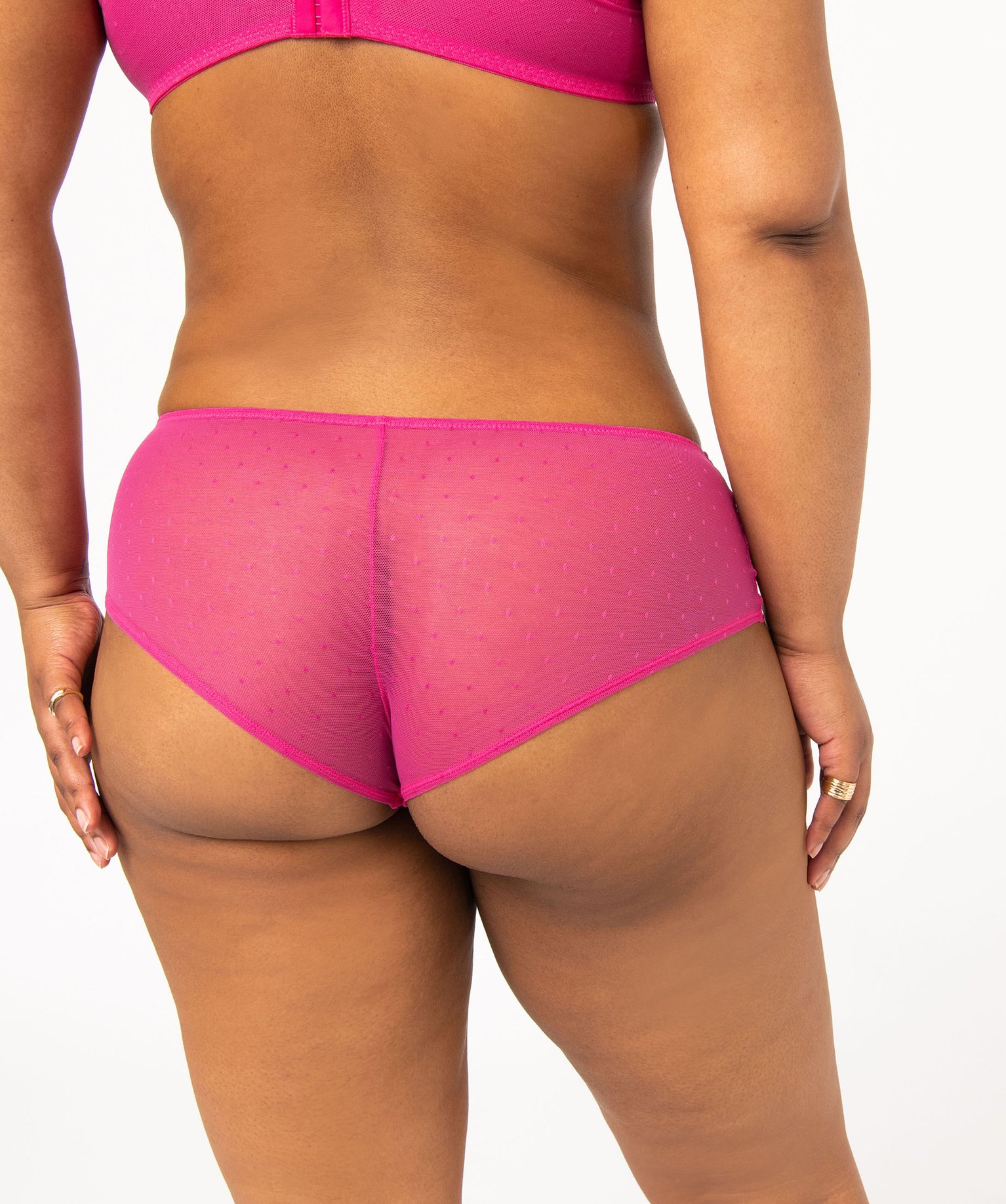 Shorty en dentelle et tulle femme grande taille violet | GEMO