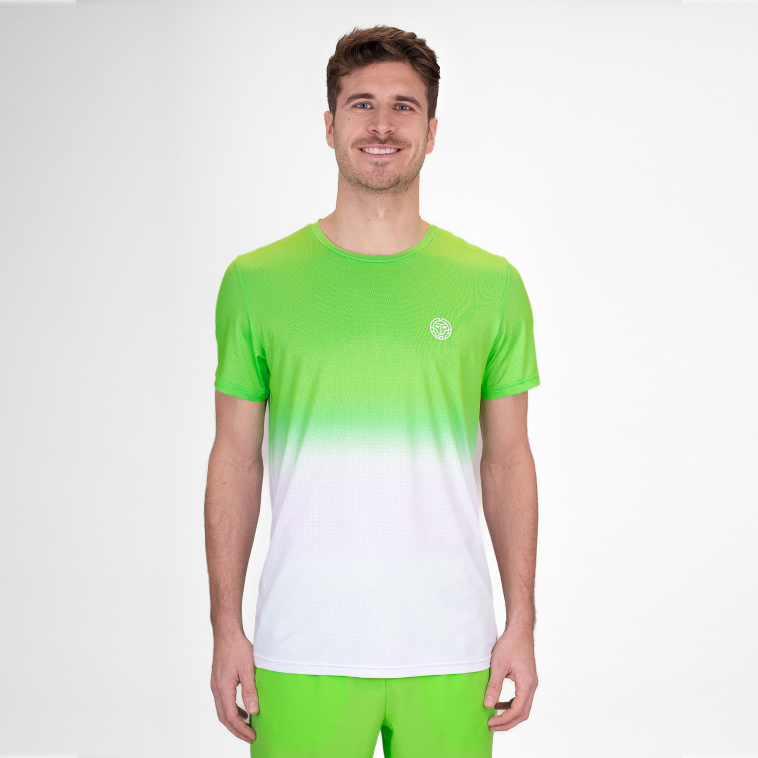 Crew Gradiant T-Shirt Herren - Neongrün, Weiß