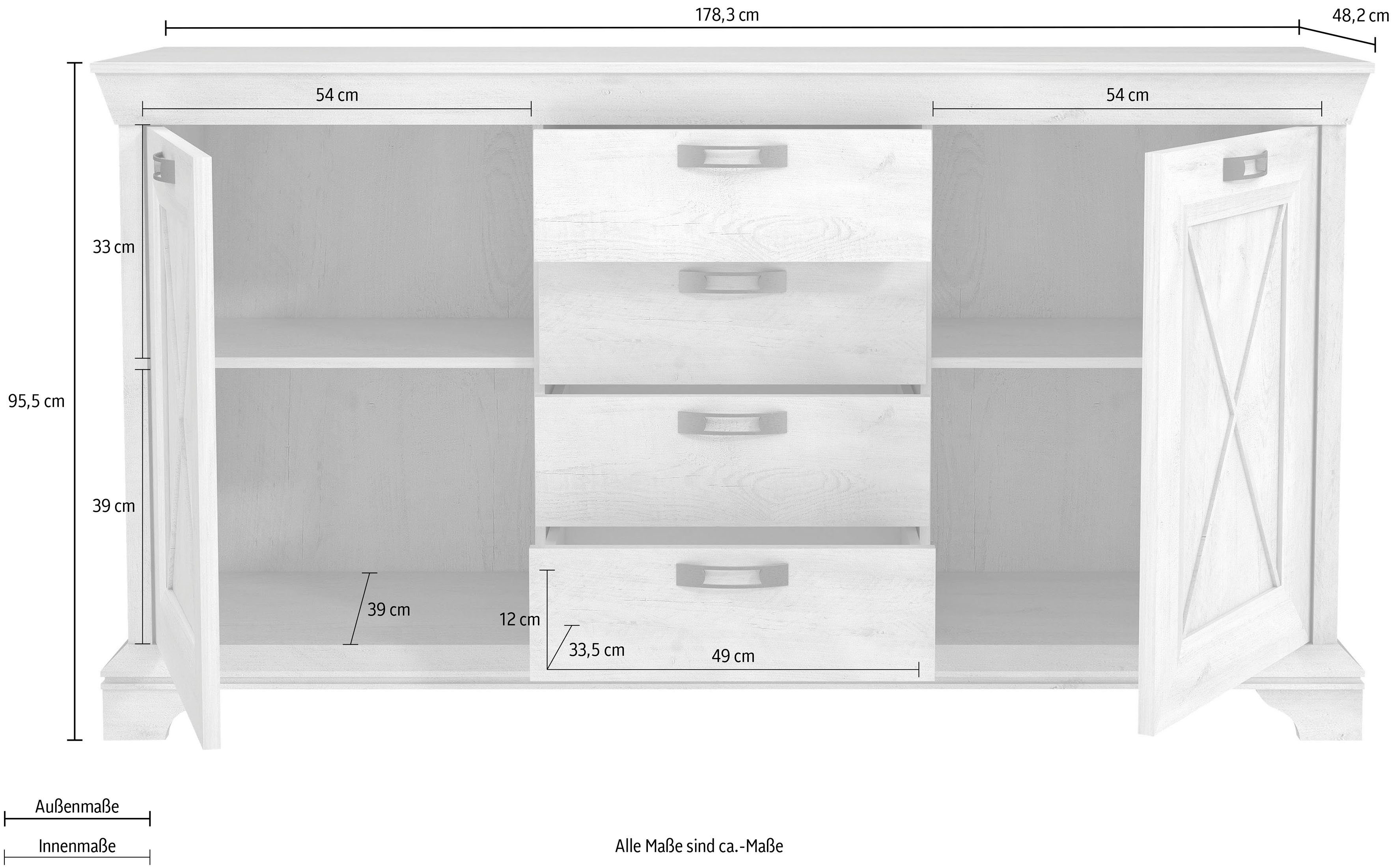 FORTE Highboard, Breite 178 cm