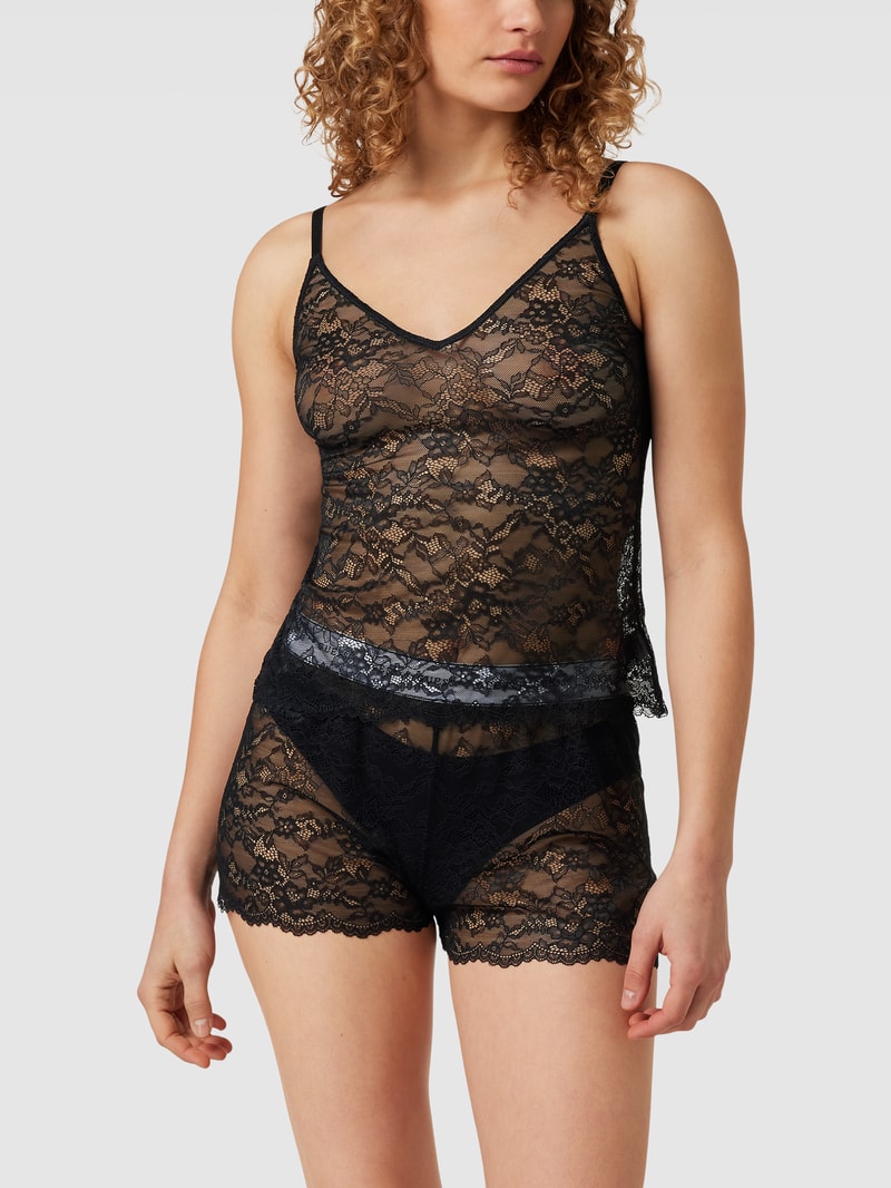 Pyjama mit verstellbaren Trägern Modell 'BELLE' in schwarz
