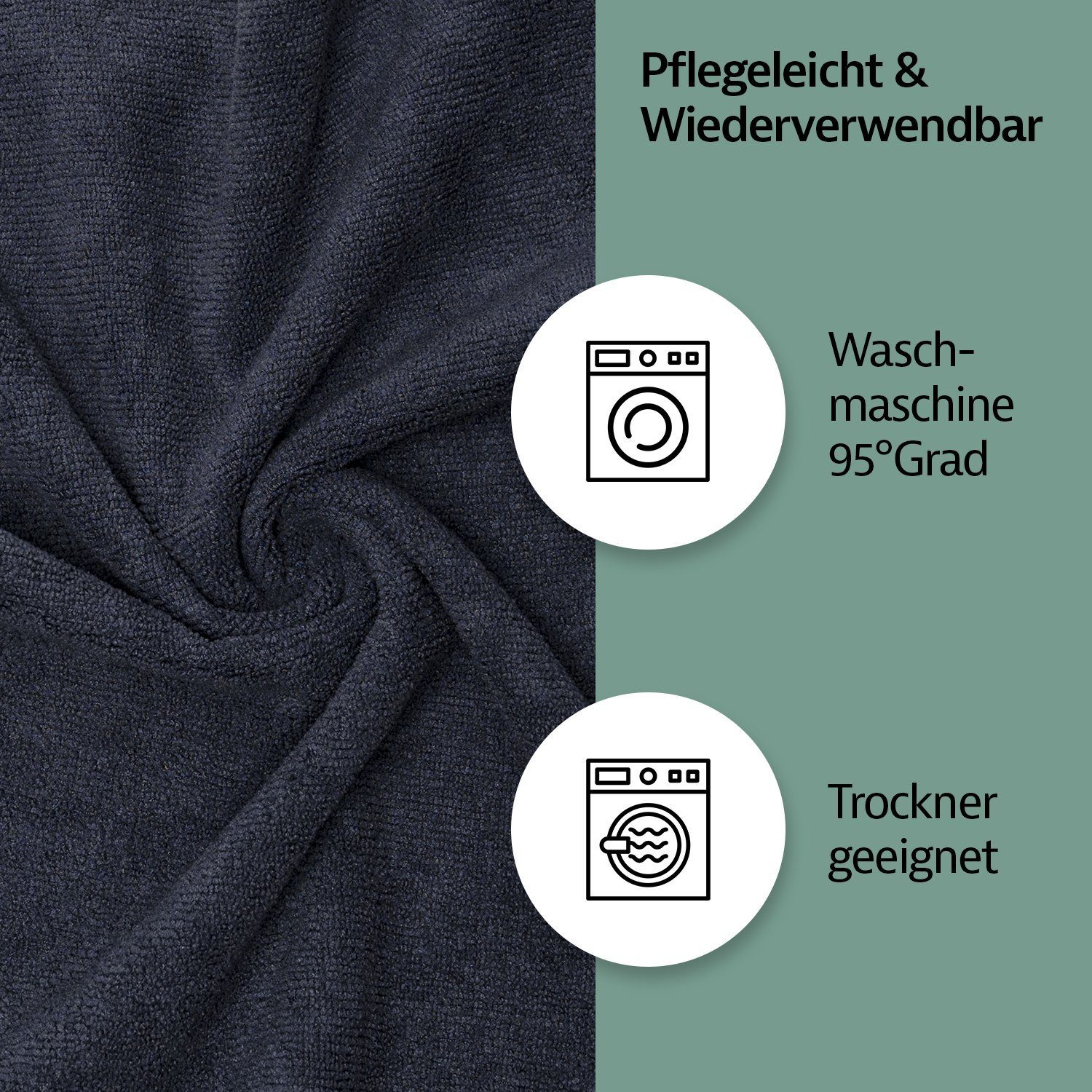 Zestri Geschirrtuch Mikrofasertücher Putztücher 40x40 cm Allzwecktücher Poliertuch, (10-tlg), Microfaser, fusselfrei und streifenfrei, Multipacks Reinigungstücher